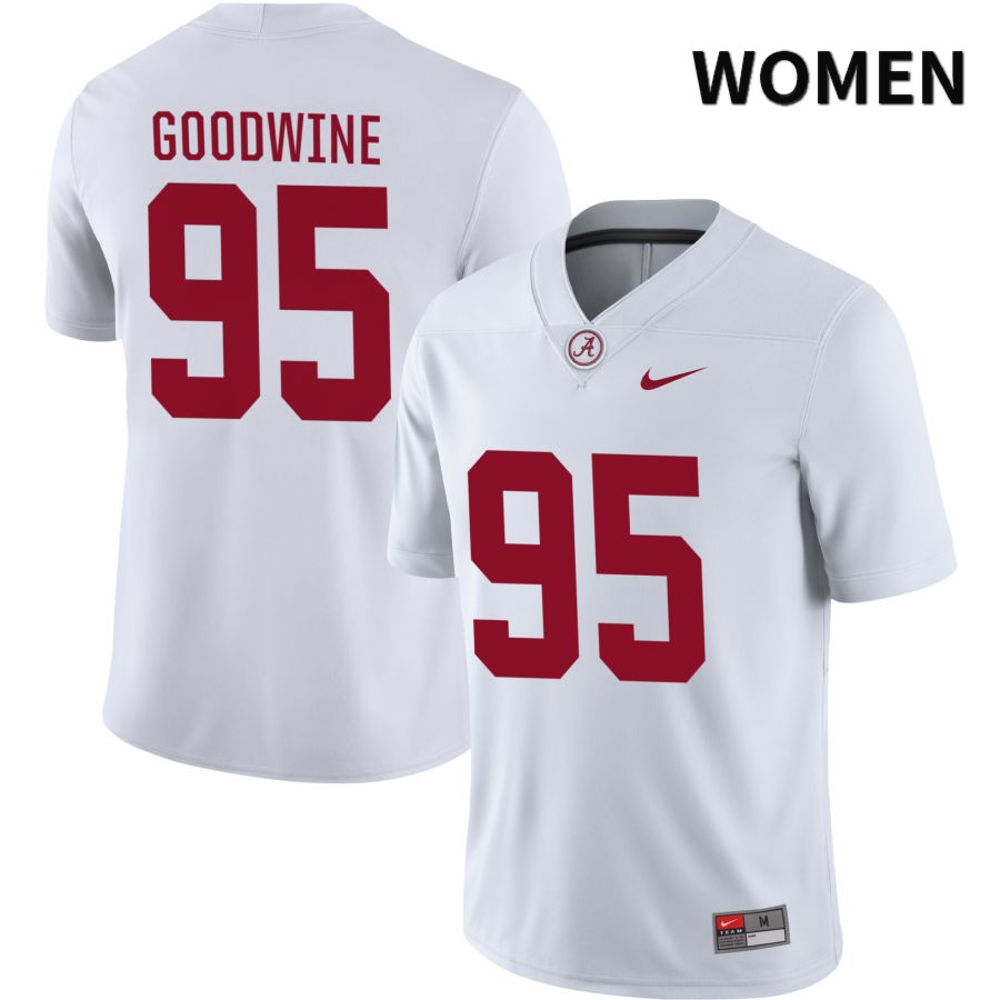 Alabama Crimson Tide Women's Monkell Goodwine #95 NIL White 2022 NCAA Authentic Stitched College Football Jersey XJ16R62ZP